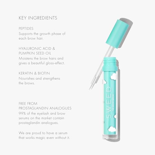 SWEED - The Brow Serum | Peptides, Biotin, Keratin | Prostaglandin-Free | Vegan, Cruelty-Free, Clean Beauty (0.10 fl oz | 3 ml)