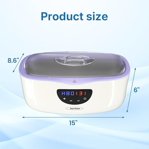 4000ml Paraffin Wax Machine for Hands and Feet, Paraffin Wax Warmer Kit with Auto-time & Temperature Control, Paraffin Bath Machine for Hands w/ 8Pack Refills, Purple