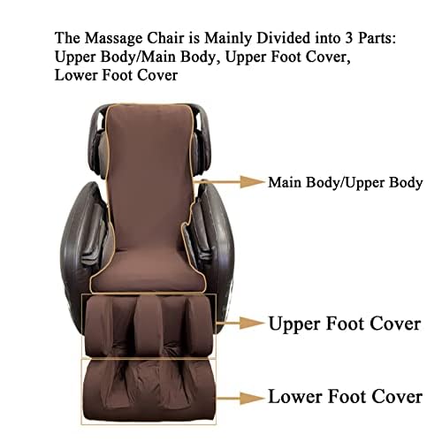 Massage Chair Cover, Full Body Shiatsu Massage Chair Cover with Drawstring, Waterproof & Dustproof Cover, Skin-Friendly Milk Silk Fabric,Black,Full Body