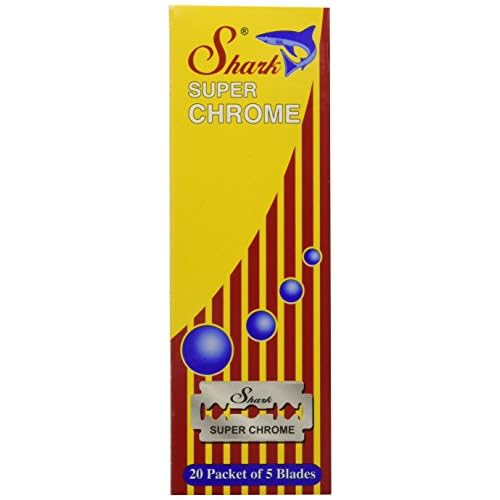 Shark Double Edge Safety Razor Blades, Super Chrome, 100 Count