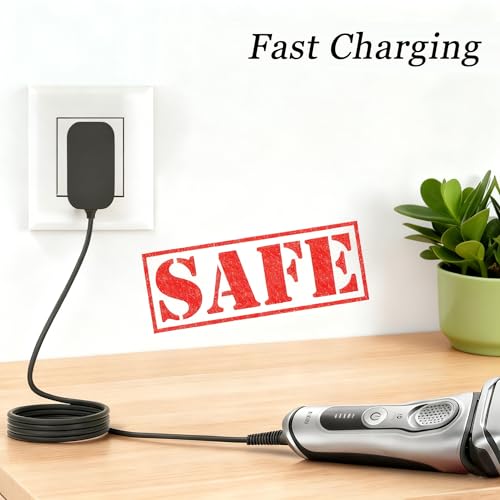 12V Charger Compatible with Braun Shaver S3 S6 S7 S8 S5 S9 S1 Series 1 3 5 6 7 8 9 340 3040s 390cc 720 790cc Wall Power Adapter Charging Cord for Electric Razor Trimmer