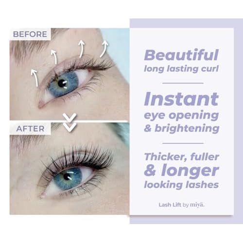 MIYA LASH 2 in 1 Brow Lamination & Lash Lift Lotion Set | Sachet Refill for Lash Lift Kit & Eyebrow Perm | Fast Acting 3-Step Lifting, Setting Lotions with Nutrition Serums | 10 Treatments | Salon Use