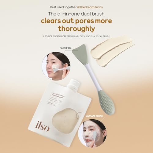 ilso Rice Potato Pore Fresh Wash-Off Face Mask Potato Edition, 5.29 oz, with Rice Bran Water and Potato Extract, Korean skincare, blackheads, sebum