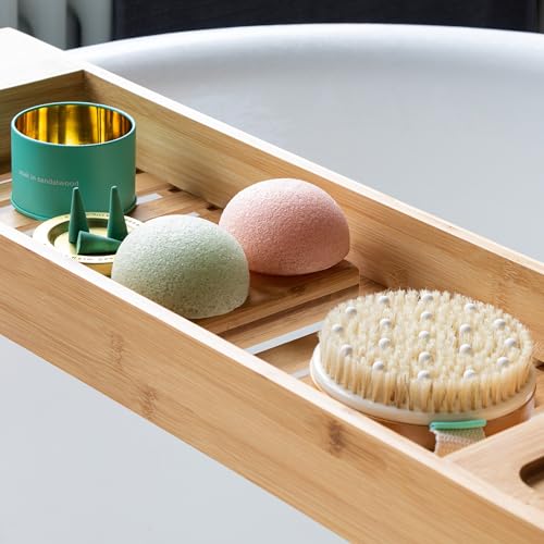 Mello Bath Accessories Deep Soak | Self Care Gifts for Women | Spa Gifts for Women & Relaxation Gifts for Women | Bath Accessories Includes Konjac Sponge, Incense Cones & Exfoliating Brush