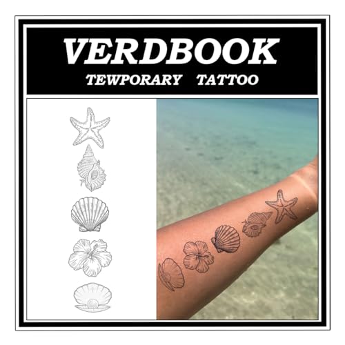 Waterproof Temporary Tattoos: 2-Sheet Tattoo Kit with Realistic Body Stickers, Semi-Permanent Tattoos for Adults Lasting 7-15 Days ? Safe for Men & Women, Ocean Treasures