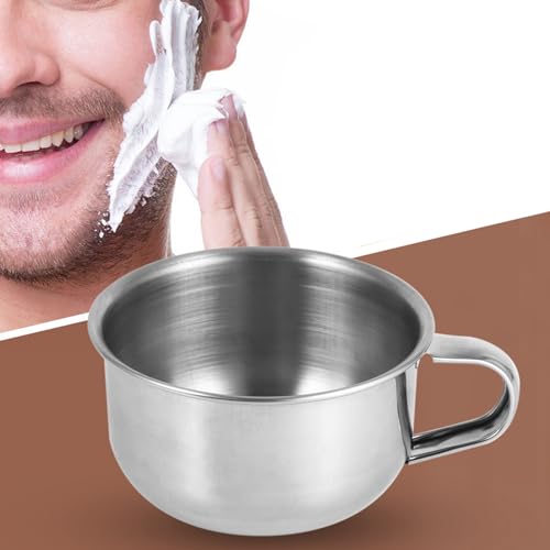 Stainless Steel Shaving Bowl Only, Stainless Steel Shaving Mug, Convenient Stylish Shave Bowl Easy to Wash, Suitable for Traditional Form of Shaving, 4.3 x 2.0in