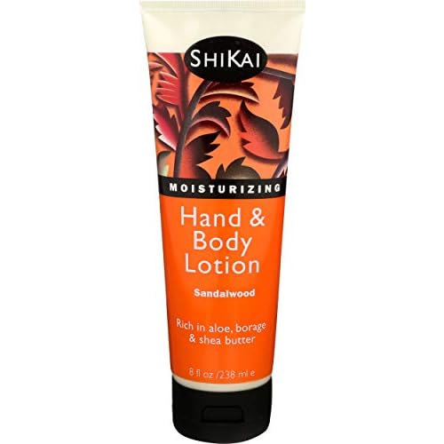ShiKai Hand & Body Lotion (Sandalwood, 8oz) | Daily Moisturizing Skincare for Dry and Cracked Hands | With Aloe Vera & Vitamin E
