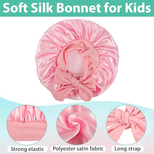 4PCS Baby Satin Bonnet,Silk Bonnet for Kids,Kid Hair Bonnets for Sleeping,Kids Satin Bonnets for Girls Boys Toddler