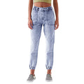 LONGYIDA Jean Joggers for Women High Waisted Drawstring Elastic Waist Stretch Denim Pants