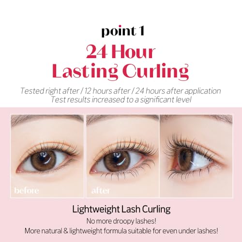 ETUDE Curl Fix Mascara Mini, Lash Mascara, Strong Curl Up, Long-Lasting, Waterproof, Lightweight, Korean Makeup, Beauty, Vegan Certified, Black (0.14 Fl Oz)