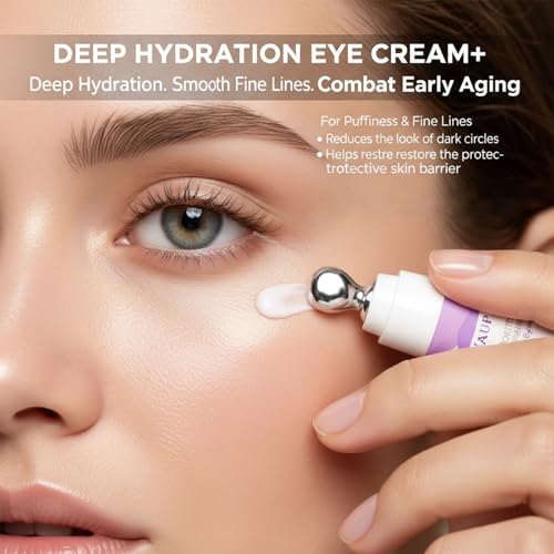 Eye Cream for Dark Circles & Puffiness ? Revitalizing Formula with Retinol, Hyaluronic Acid, Caffeine, Peptides & Plant Extracts to Smooth Fine Lines