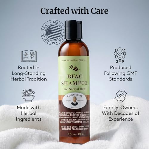 Christopher's Original Formulas BF&C Shampoo, Sulfate Free Shampoo, Organic Hair Care for Women and Men, Paraben Free Clean Hair Products, Scalp Treatments.