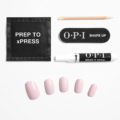 Bundle of OPI xPress/On Press On Nails, With Nail Glue, Short Neutral Nails, Don't Bossa Nova Me Around + OPI Repair Mode Bond Building Nail Serum, Clear, 0.3 fl oz