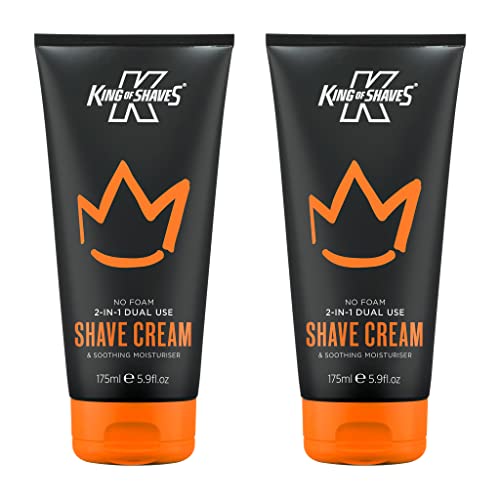 King of Shaves 2-in-1 No Foam Shaving Cream & Daily Moisturising Face Cream for Men 5.92 fl oz TWIN PACK