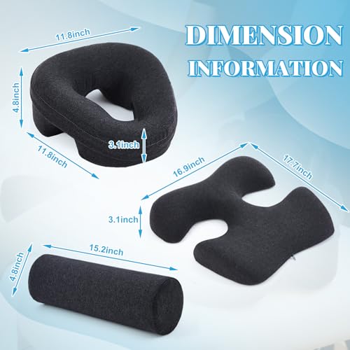 Breast Pillow, Massage Face Down Pillow and Footrest Set, Women's Massage Bolster for Sleeping with Memory Foam Support and Non-Slip Bottom, Home Head, Chest and Foot Cushion for Spa, Bed