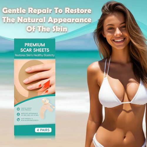 Silicone Scar Sheets for Breast, 8 Pieces Of Reusable Silicone Breast Scar Sheets, Effective Postoperative Scar Healing Solution, Promote Healing, Reduce Scar Appearance, Scar Care