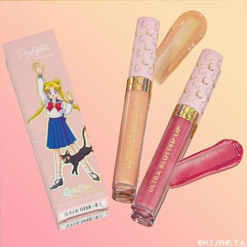ColourPop x Sailor Moon Ultra Lip Set - High-Shine, Non-Sticky & Hydrating Pink Lip Gloss & Diffused Matte Lipstick Set with a Flexible Paddle Applicator - Daylight (2 Count)