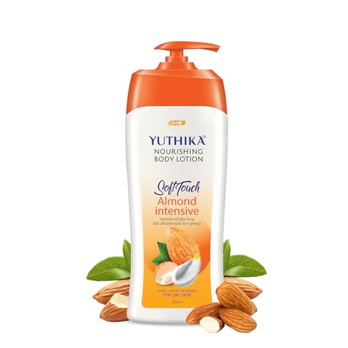Yutika Soft Touch Nourishing Body Lotion For Women And Men, All Day Long Lasting, Non Greasy, Fast Absorbing Lotion for Dry & Normal Skin (Almond, 16.90 Fl Oz)