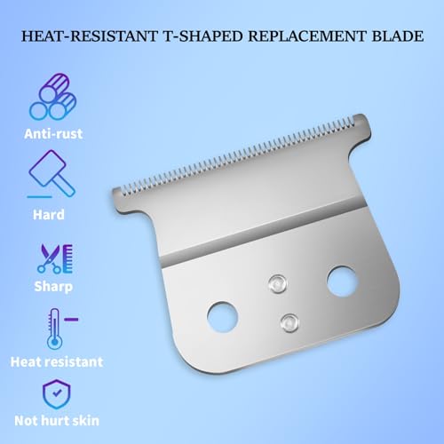 2 Pack Replacement T-Blades Compatible with Andis T-Outliners GTO,GO and SLS Trimmers,Silver