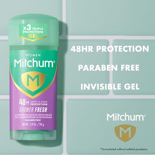 Mitchum Women¡¯s Triple Odor Protection Antiperspirant & Deodorant Gel, Shower Fresh, 48HR Protection, 2.25 oz