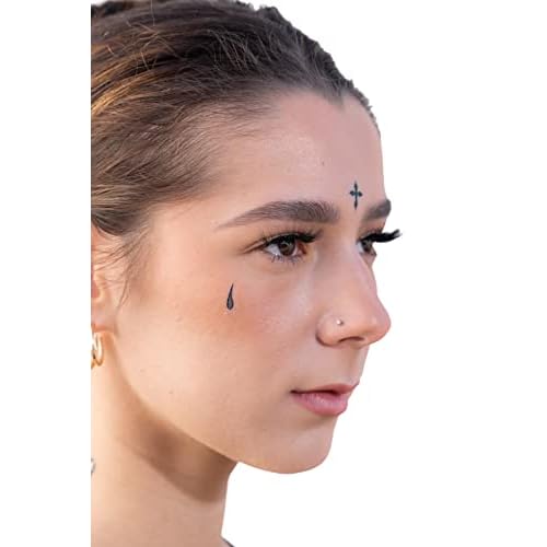 Temporary Tattoos ? Volume I ? 10-Piece Set | Teardrop, Praying Hands, Cross & More | Water-Transfer Fake Tattoos for Face & Body ? Classic OG Thug Life Collection