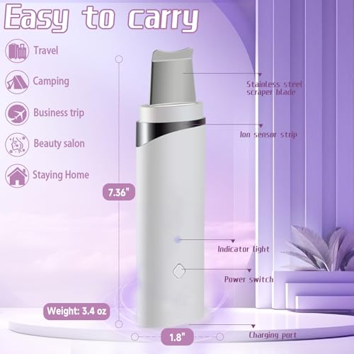 Multifunctional Facial Spatula Pore Cleaner Tool for Deep Cleansing£¬Serum Infusion£¬ Skin Lifting£¬Pore Cleansing with Timer Function for Facial Skincare Gift Remov