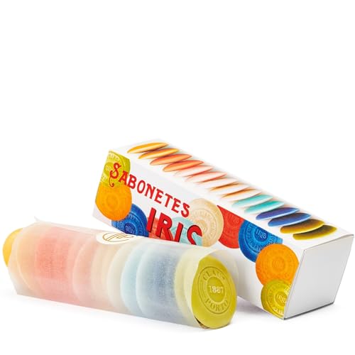 Claus Porto - IRIS Guest Soap Box | 15 Soaps in 7 Fragrances | Rich, Smooth, Creamy | Handcrafted, Aromatic, Long Lasting (10g each)