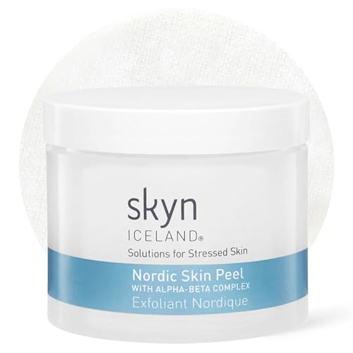 Skyn ICELAND Nordic Skin Resurfacing Facial Pads With AHA and BHA. Exfoliating & Clarifying Peel Targets Fine Lines and Discoloration Without Irritation. 60 Pads