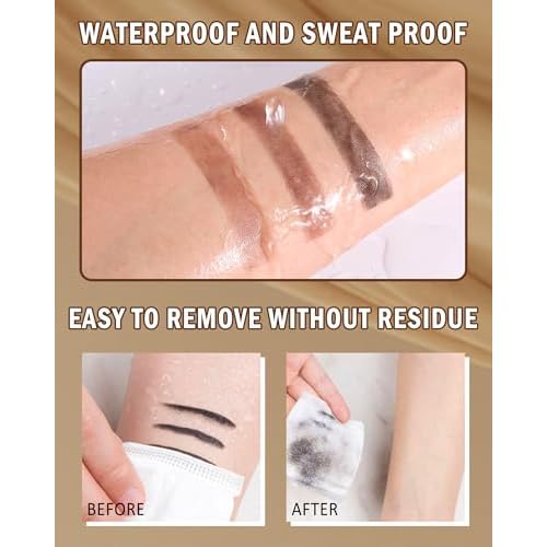 Eyebrow Powder Makeup Kit-3 Colors Eye Brow Tinting Powder Palette for Women Eyebrows Long-Lasting Waterproof, Dark Light Black Brown Brow Filler, Enhance & Define Brows, With Mirror, Brow Tool-Set 03