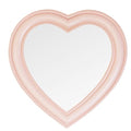 Heart Shape Makeup Mirror Wall Mounted Mirror with Hanging Hole for Home Room Decoration Birthday Gift Valentine's Day Gift for Girl,10.6x10.2inch(Pink)