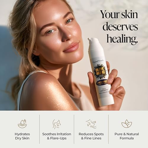 Olive Gold O3 Skin Care Lotion ? Ozonated Olive Oil Moisturizer for Face & Body, Natural Hydration & Anti-Aging Support (4oz)