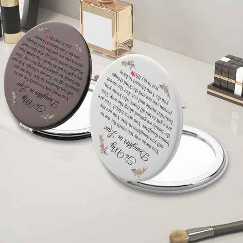 PLITI Daughter in Law Gift to My Daughter in Law Wedding PU Leather Compact Mirror from Mother in Law Father in Law (Daughter in Law LCM)