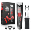 Men's Beard Trimmer with Precision Dial, 20 Adjustable Length Settings for Beard Mustache & Facial Grooming, Cordless Rechargeable, Professional Hair Clipper IPX7 Waterproof Wet/Dry Use, Red