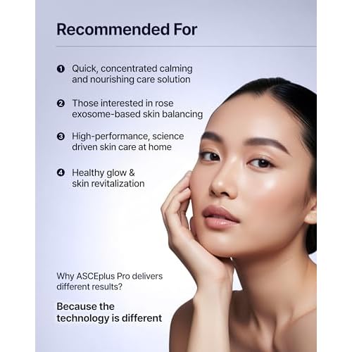 ASCE+ Calming Exosome Ampoule Pro ? Rose Exosome for Hydrating & Skin Glow, Boosts Collagen Production, Rejuvenating - 5 Week overnight Wrinkle & Pigmentation Care 0.59 oz