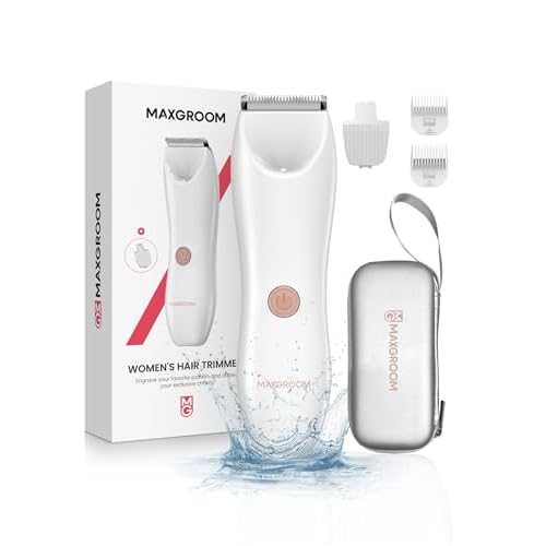 Heyfeel Women's Electric Hair Trimmer, IPX7 Waterproof Bikini Trimmer with LED Light, USB Rechargeable Razor for Pubic & Body Hair, Wet/Dry Use, Gift for Women, Wife, Girls