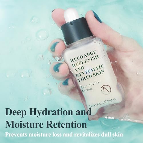 MADECA DERMA Revitalizing Facial Serum with Centella Asiatica, Niacinamide, Collagen & Hyaluronic Acid ? Korean Skincare for Hydration, Skin Repair & Moisturizing Dry Skin, CICA Serum (1.69 fl oz)