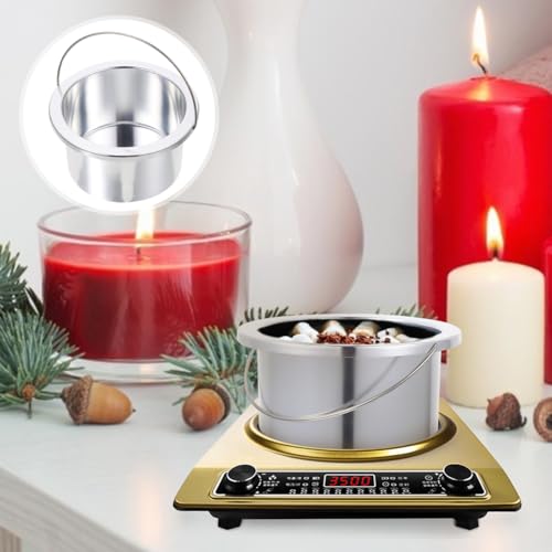 Wax Heater Inner Pot 4.92 Inch Aluminum Non-Stick Wax Melting Bowl Silver Warmer Accessory with Ergonomic Handle for Hair Removal and Salon Use