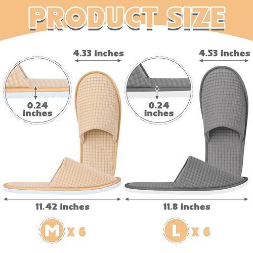 12-20 Pairs Disposable Slippers for Guest, Non Slip Disposable Slippers for Women and Men, Breathable House Slippers Indoor Outdoor for Hotel Essentials Shoeless Home Spa Travel