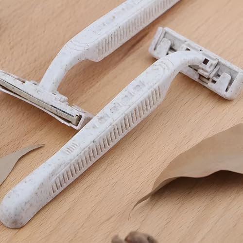 Disposable Razors Bulk for Men & Women ? Twin Blade Unisex Shavers ? Eco-Friendly, Biodegradable, Non-Toxic, Made from Recycled Wheat Straw (Pack of 2) (100)