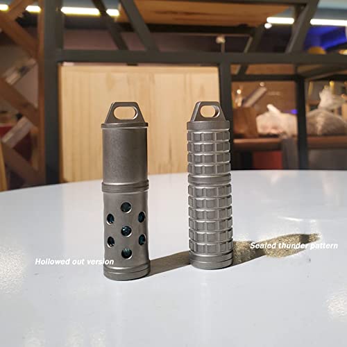 EDC Titanium Perfume Case and Make-Up Bottle and Glass Storage Jar Can be Used as A Keychain Small Items or Pendant