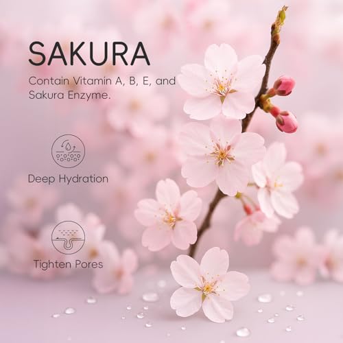 INSEEK Sakura Skin Care Set for Teen Girls Women, Hydration Skincare Gift Set, Deeply Cleanse Pores, Long-Lasting Moisturizing, Improve Dull Skin, Reduce Wrinkles & Fine Lines, Restore Elasticity