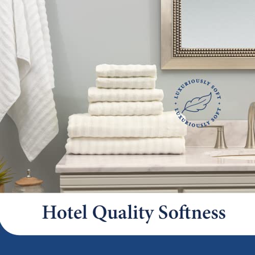 Cosy House Collection Luxury Rayon Derived from Bamboo Blend 2-Pack Towel Set - Ultra Soft, Absorbent and Quick Drying - Plush Cotton Hotel Spa Quality - 14" x 14" (Washcloth, White)