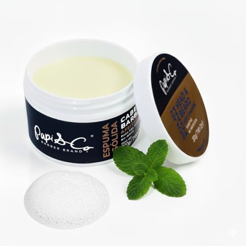 Papi & Co. Head & Beard Soft Shaving Solid Foam ? Lightly Scented Shaving Foam ? Travel Size, No Mess, Easy to Use ? Smooth, Comfortable Shave ? Classic Grooming Essential for a Clean, Fresh Look