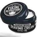 Viking Revolution Luxury Shaving Cream for Men- Sandalwood Scent - Soft, Smooth & Silky Shaving Soap - Rich Lather for the Smoothest Shave - 5.3oz