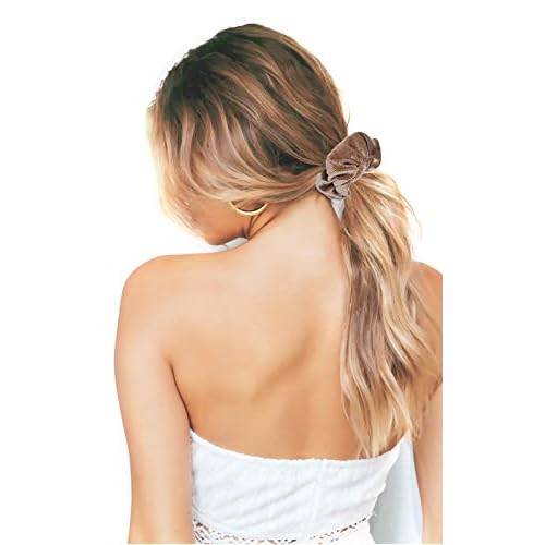 IVARYSS Velvet Scrunchies for Women, 12 Pcs Dark Colors Classic Elastic Thick Scrunchy Bands Ties, Soft Ropes Ponytail Holder Hair Accessories
