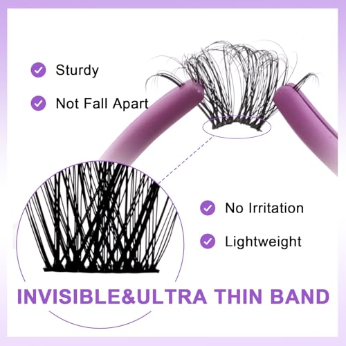 Cluster Lashes Individual Lash Extensions DIY Eyelashes C/D Curl Cluster Lash DIY Soft and Wispy Clusters Eyelashes Extensions Eyelash Clusters Extensions(Natural/Volume-0.07D,12-16mm Mixed)