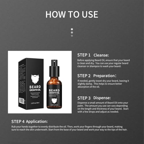 2 Pcs Beard Growth Oil, Unscented Beard Oil for Sensitive Skin Natural Soothing Moisturizer Softer & Thicker Shave Oil Beard Oil for Men Gifts for Him