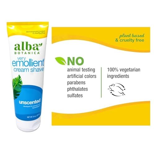 Alba Botanica Very Emollient Cream Shave, Unscented, 8 Oz