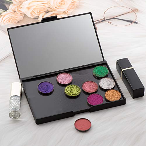 Allwon Empty Magnetic Plastic Eyeshadow Makeup Palette with 15Pcs Adhesive Empty Palette Metal Stickers for Eyeshadow Lipstick Blush Powder (Pack of 2)