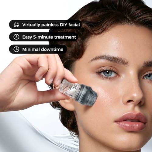 Micro Infusion System for Face Skin, Titanium Needle Cosmetic Stamp Hydra Microneedling Serum - Peptides & Hyaluronic Acid Serum for All Skin Types, 0.25mm Home Infusion Set